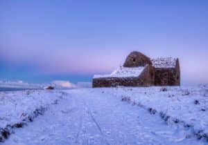 snow covered building Hellfire Club