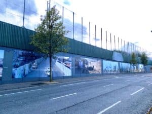 Graffiti on Peace wall on street in Belfast