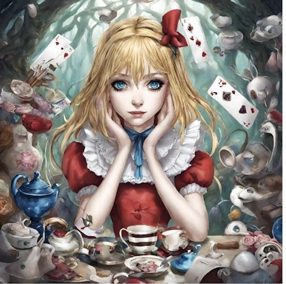 Alice with flying cards