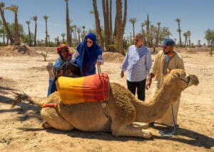 Elderly couple on camel